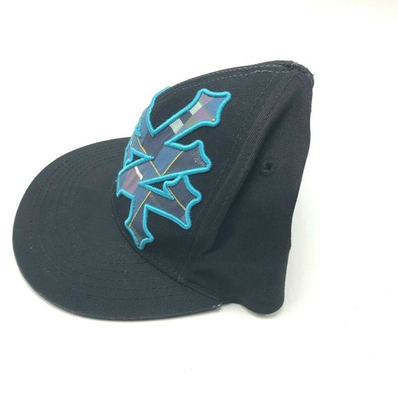 Zoo York Online Store Subway Central Park Zoo Hat Cap Fitted Small Black Plaid - Picture 3 of 9